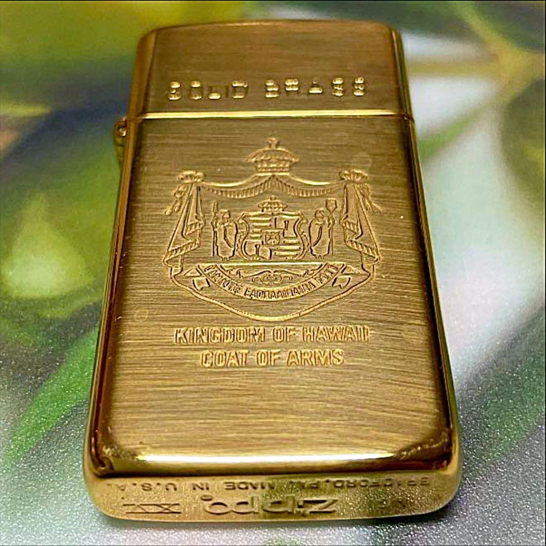 As is for parts ZIPPO lighter SOLID BRASS KINGDOM OF HAWAII unused