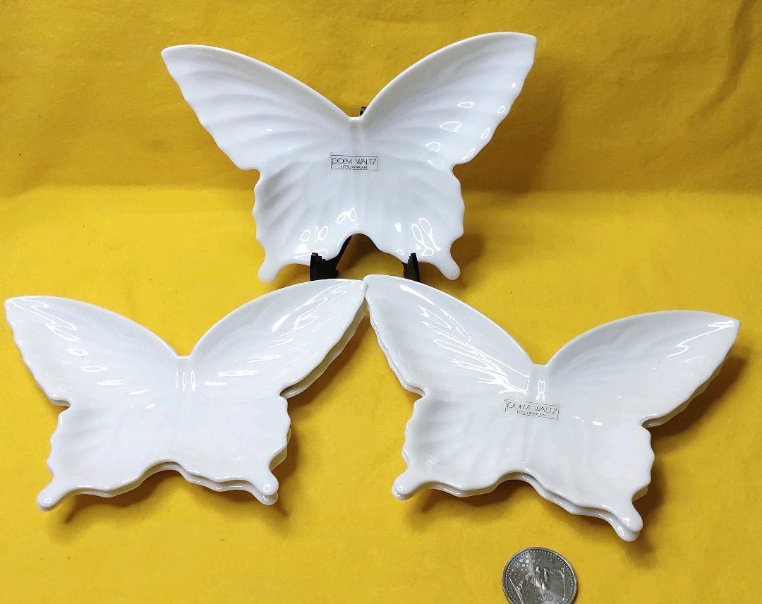 UTSUWAKAN Butterfly-shaped white porcelain small plate 5 pieces