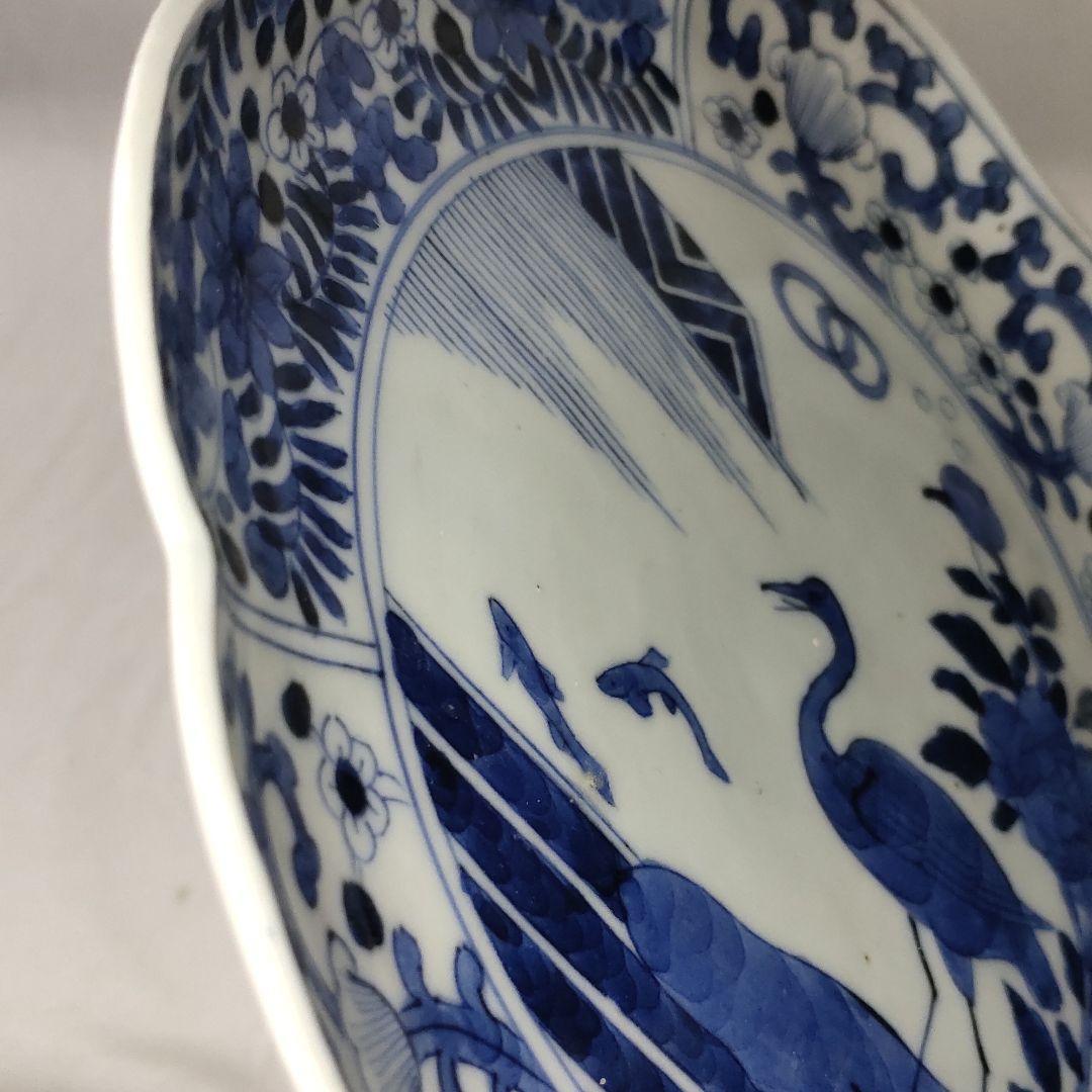 Old Imari ware Dyeing medium plate Birds and flowers