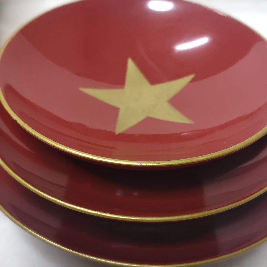 Three Cups Wooden Lacquerware Maki-e Military Item