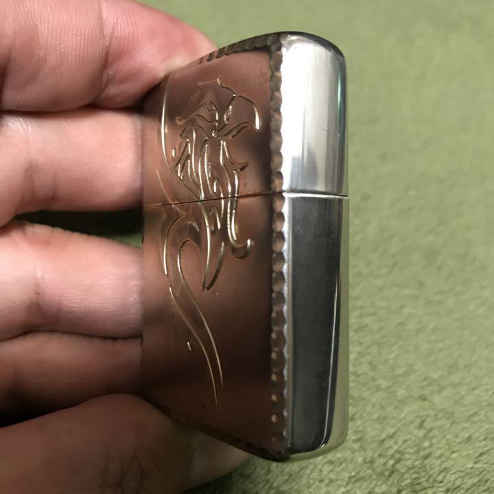 As is For Parts Armor Zippo Tribal Silver Color Engraving