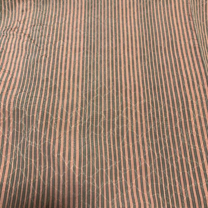 Pure silk kimono Hagire about 25 x 130 Dull pink gray vertical stripes Hagika