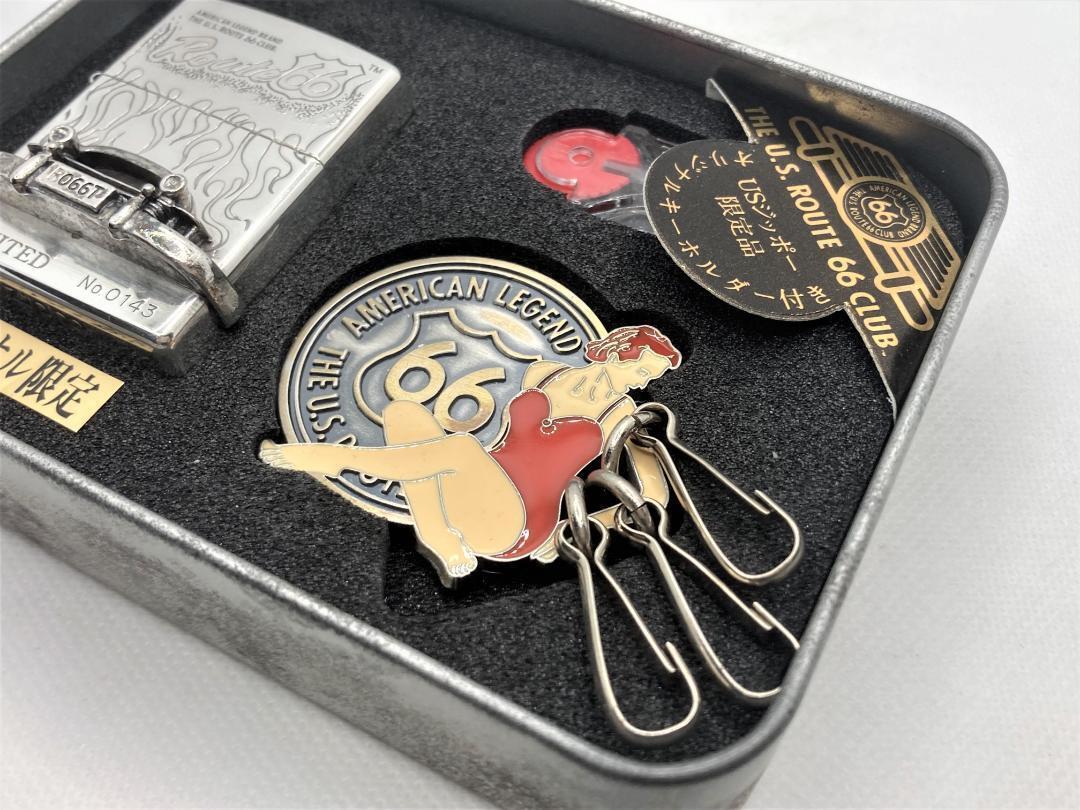 As is For Parts Zippo Limited Edition Route 66 Lighter with Keychain