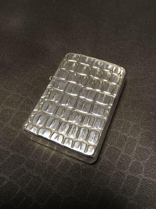 As is For Parts Zippo Armor Crocodile Embossed Lighter Crocodile Leather Crocodi