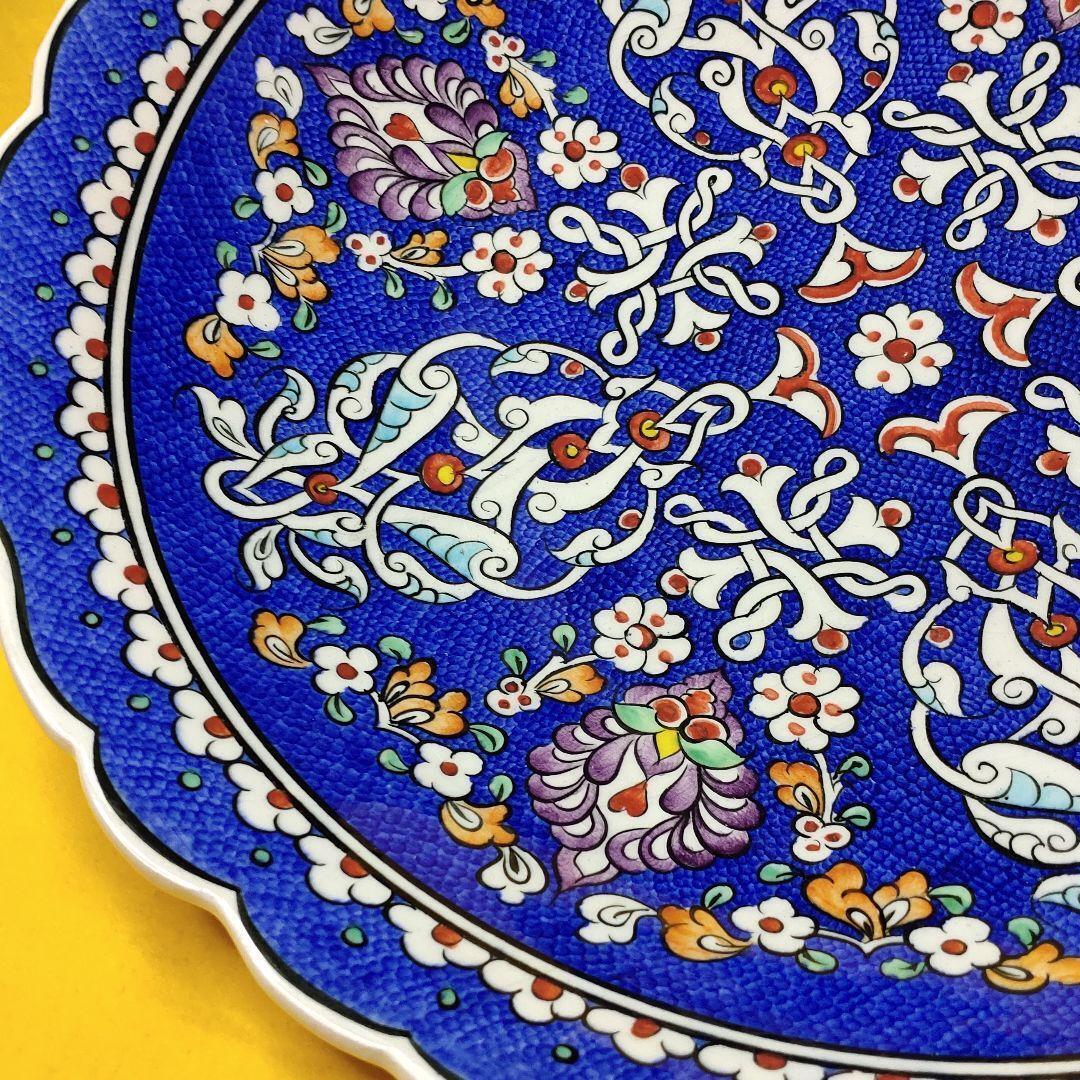 Large decorative plate, Turkish potter's work, original design, imported