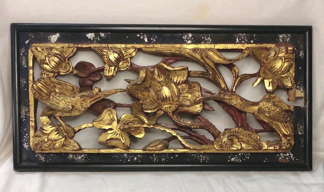 Chinese antiques Late Qing to Republic of China wood carvings ranma