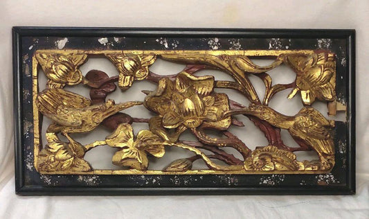 Chinese antiques Late Qing to Republic of China wood carvings ranma