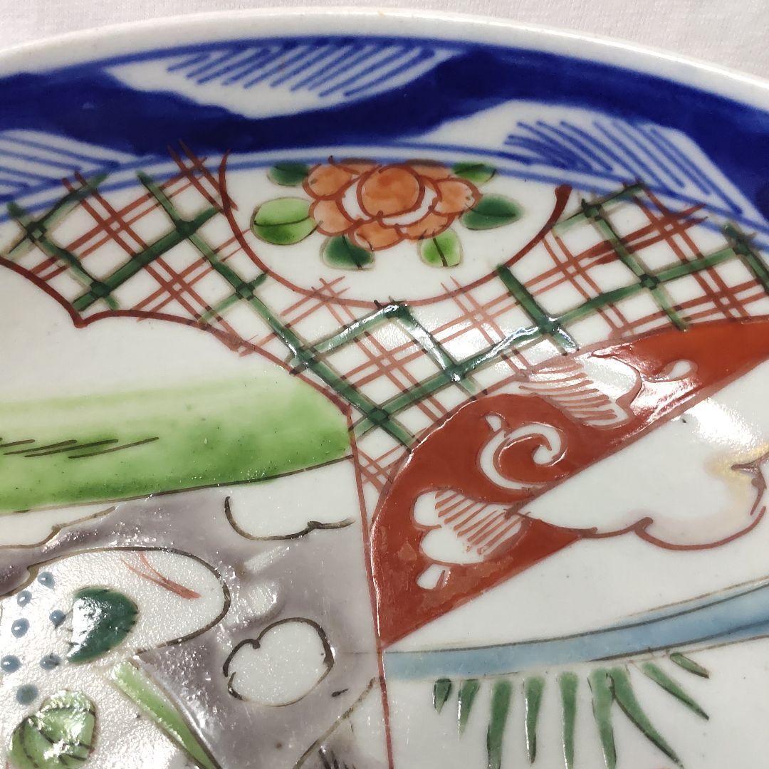 Koimari ware color painting deep plate donburi hand-painted