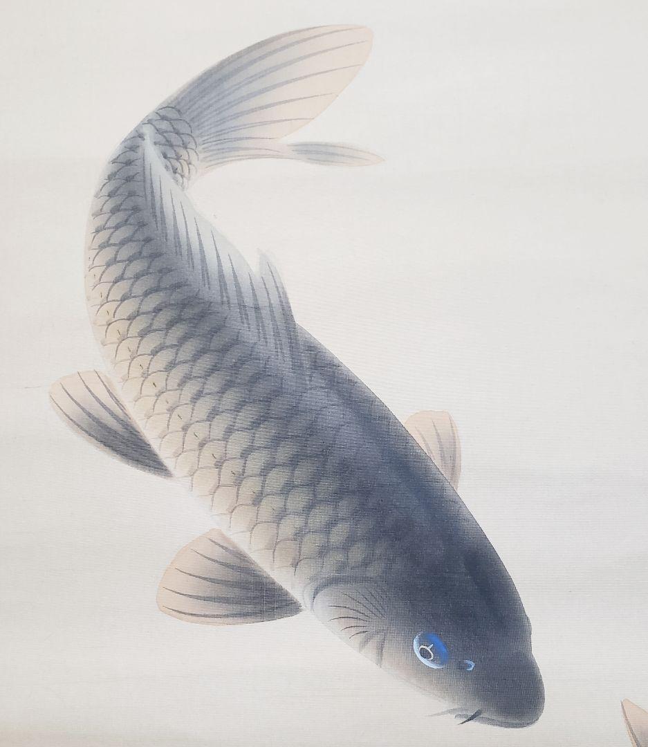 Hanging scroll [Yukoi] Nakajima Seido 2538 Carp succession fish JAPAN