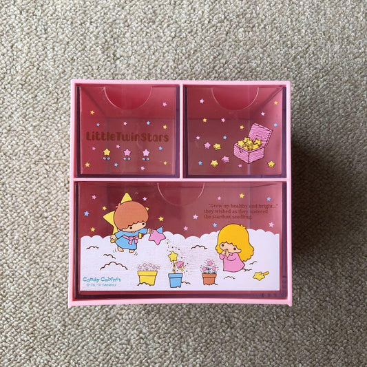 Sanrio Kikirara retro plastic chest pink square with cracks