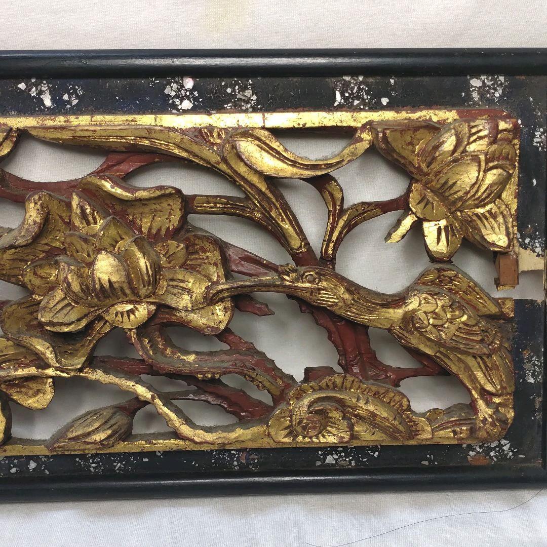 Chinese antiques Late Qing to Republic of China wood carvings ranma