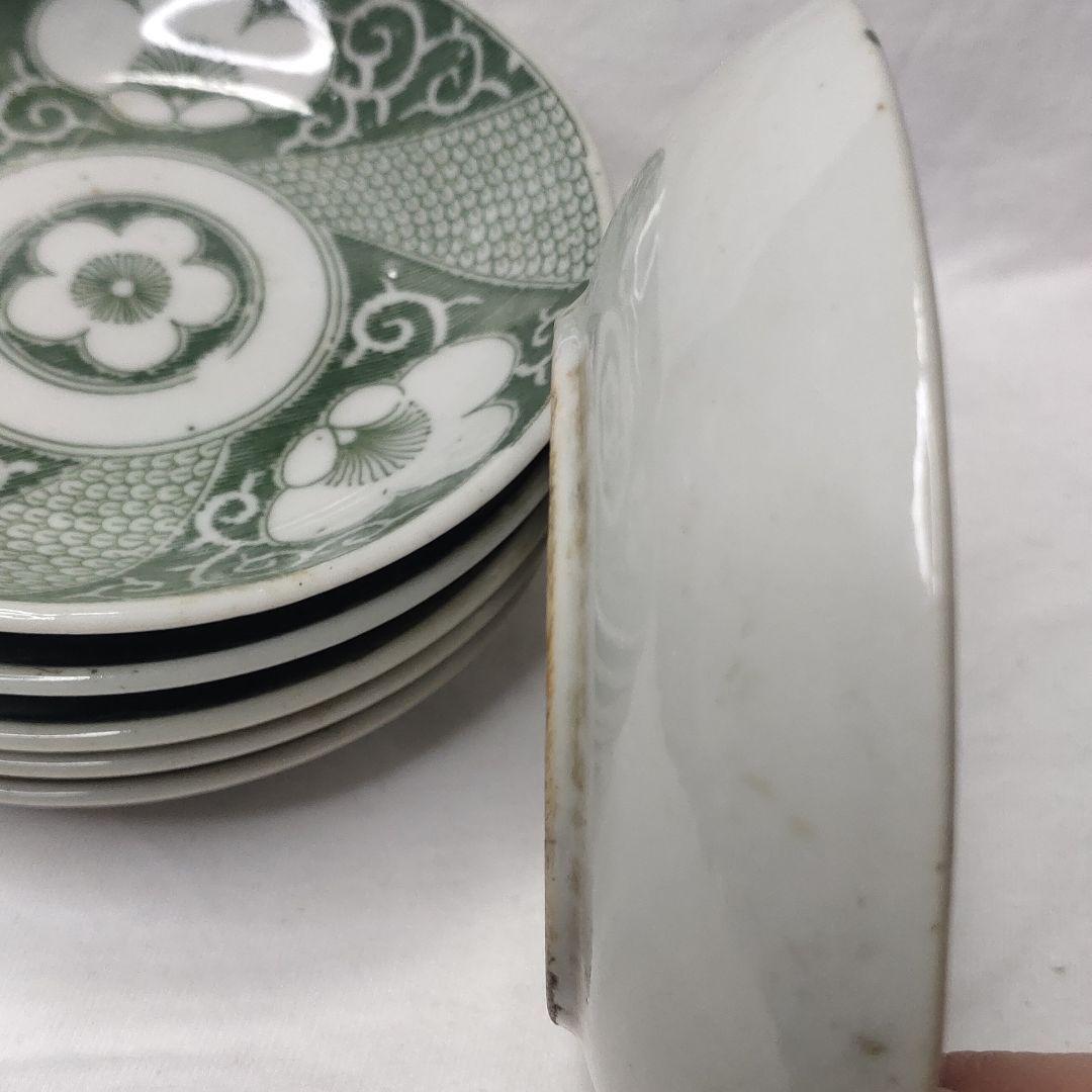 Ko-Imari ware 6 small plates green glaze old family storehouse