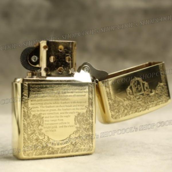 As is For Parts Griffin full surface processing oil lighter ZORRO gold zippo