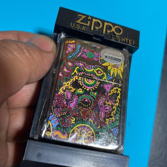 As is For Parts Zippo  hide super rare paisley pattern oil lighter