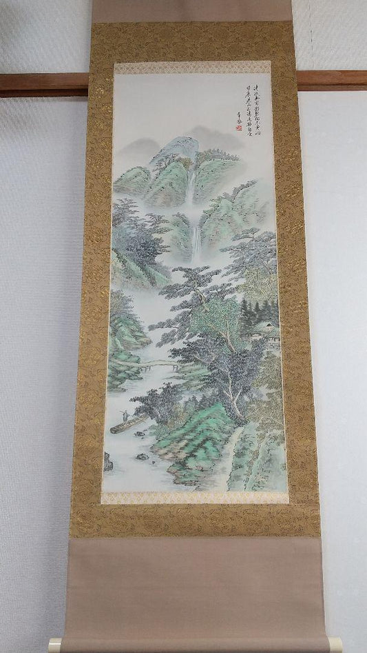 Hanging scroll "Colored Sansui" Midori Hattori JAPAN