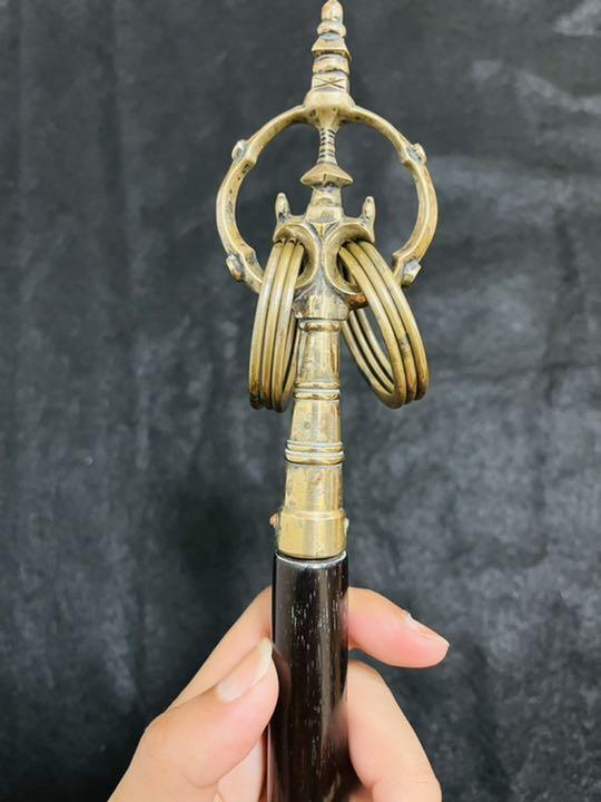Shakujo esoteric Buddhism antiques temple black brown