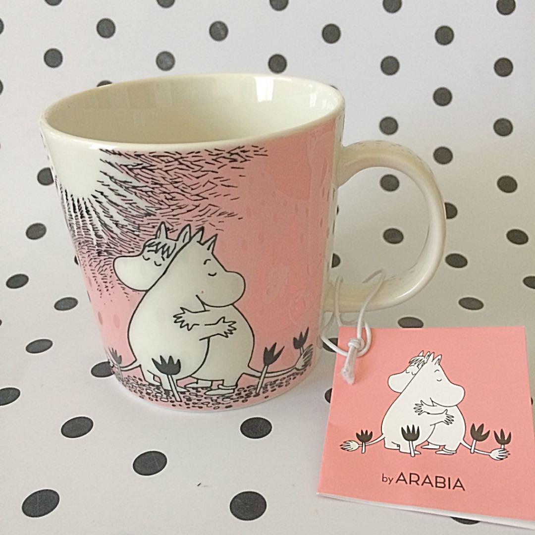 Lot 2 Moomin Mug Cup Love Valley Park Limited ARABIA Pink Orange