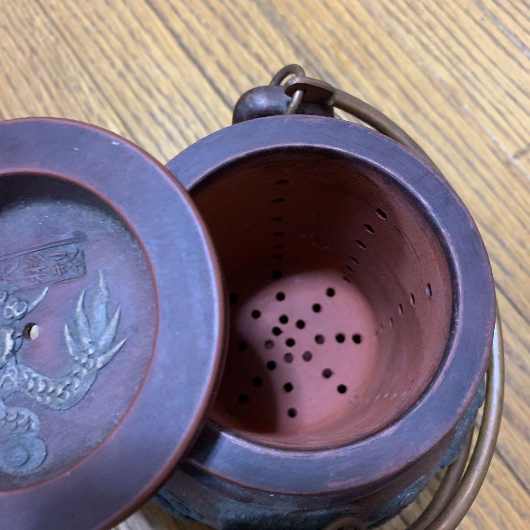 Teapot Vermillion clay Water note Sculpture