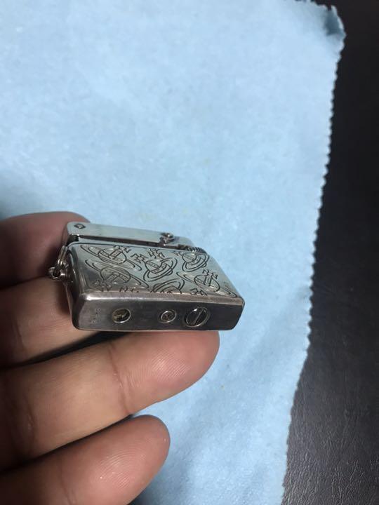 As is For Parts Vivienne 925 silver gas lighter silverware Double-sided pattern
