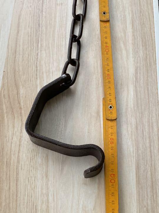 Old folk implement Hook Kusari Iron Showa Japanese Antiques