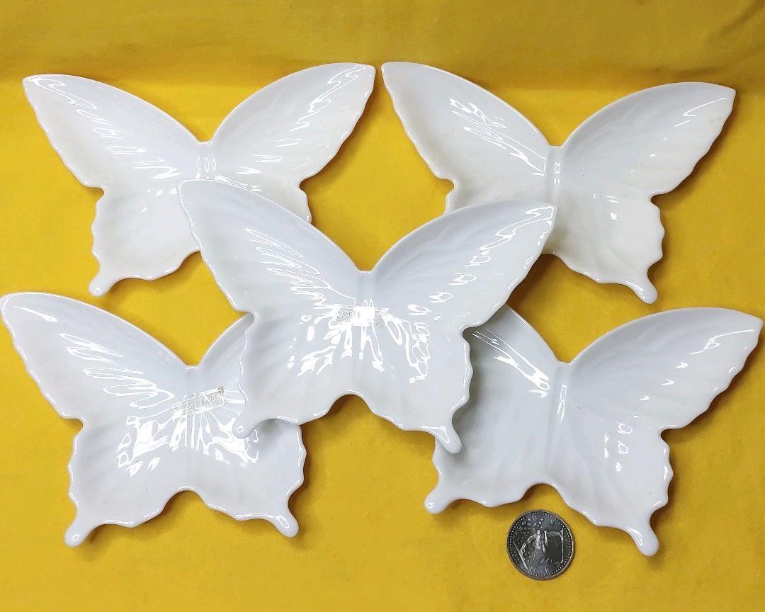 UTSUWAKAN Butterfly-shaped white porcelain small plate 5 pieces