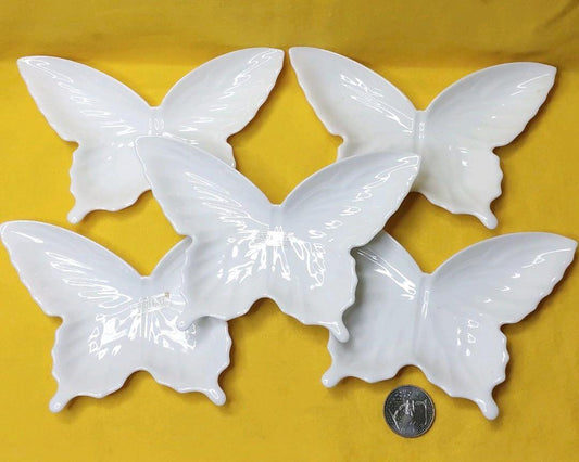 UTSUWAKAN Butterfly-shaped white porcelain small plate 5 pieces
