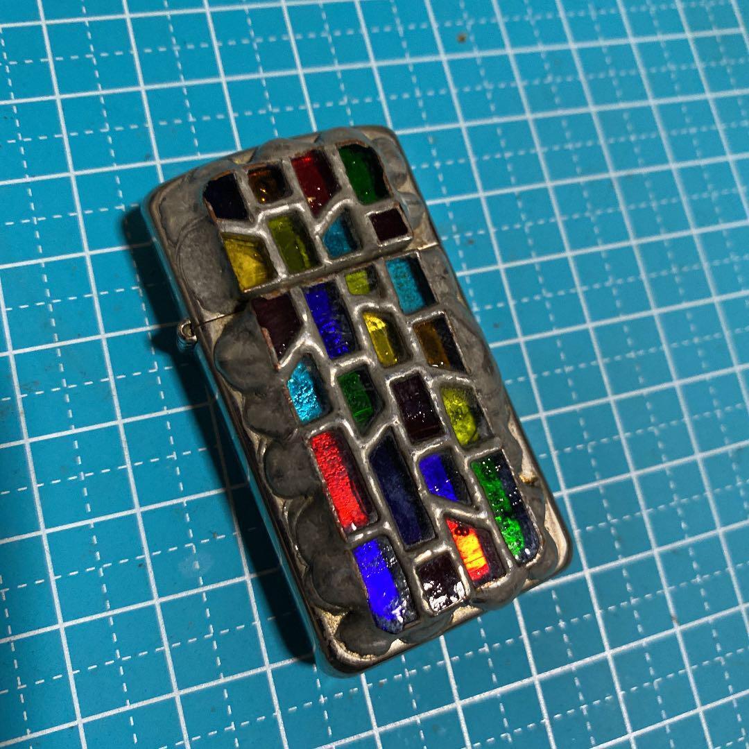 As is For Parts Zippo Lighter stained glass slim