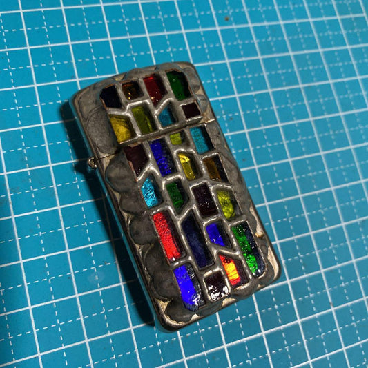 As is For Parts Zippo Lighter stained glass slim