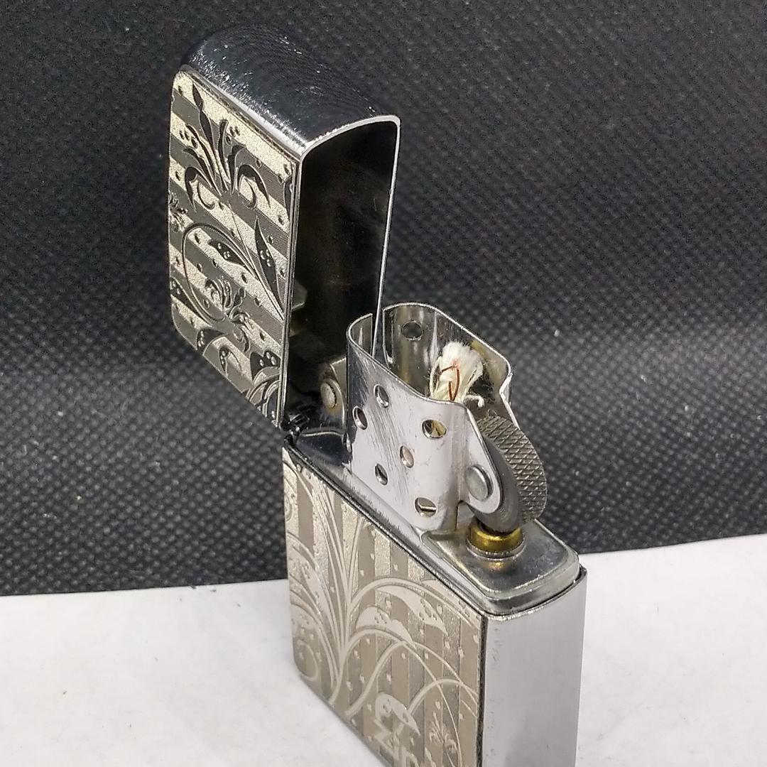 As is For Parts  ZIPPO Floral pattern Plant pattern Metal Zippo