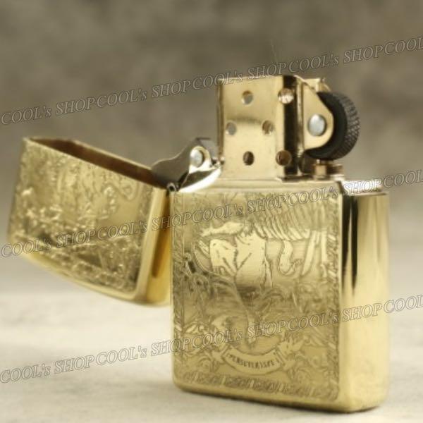 As is For Parts Griffin full surface processing oil lighter ZORRO gold zippo