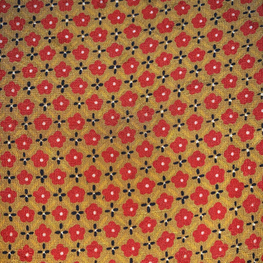 Pure silk kimono hagire about 30 x 75 florets Komon orange