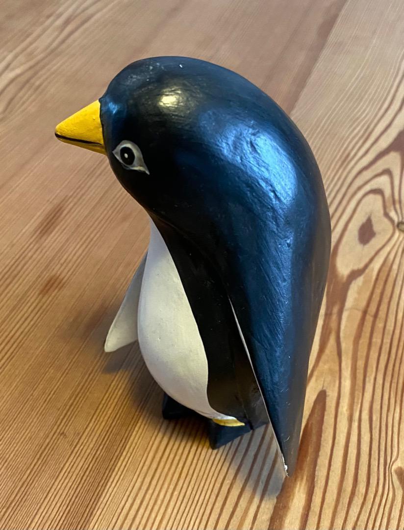 Bali wood carving doll penguins ethnic doll animal object Indonesia