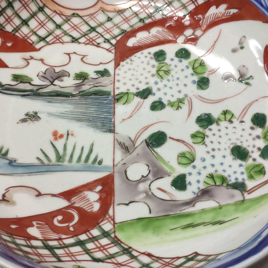 Koimari ware Color painting Deep plate Bowl Hand-painted