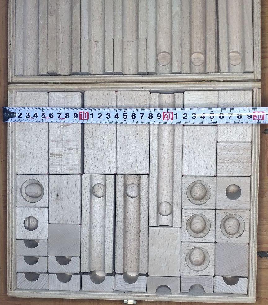 Educational toys Wooden building blocks Marbles Rolling 48 pieces