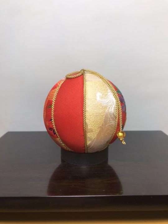 Temari Temari Interior decoration  gift Embroidery flower Vermilion Japan