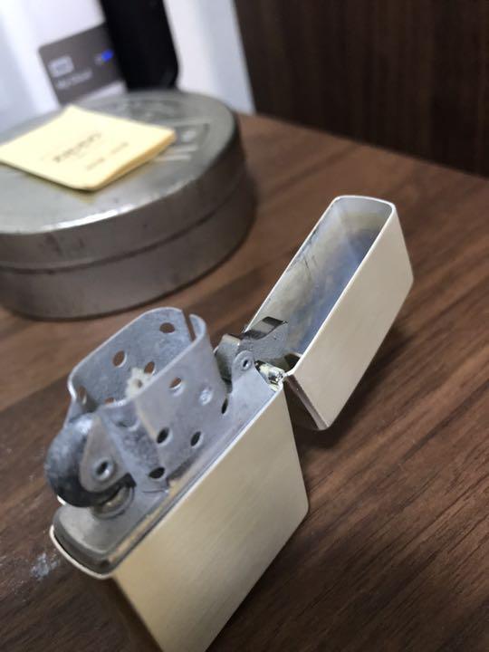 As is For Parts ZIPPO with clock CLASSIC　Time Lite CAN SPIRIT warranty card,