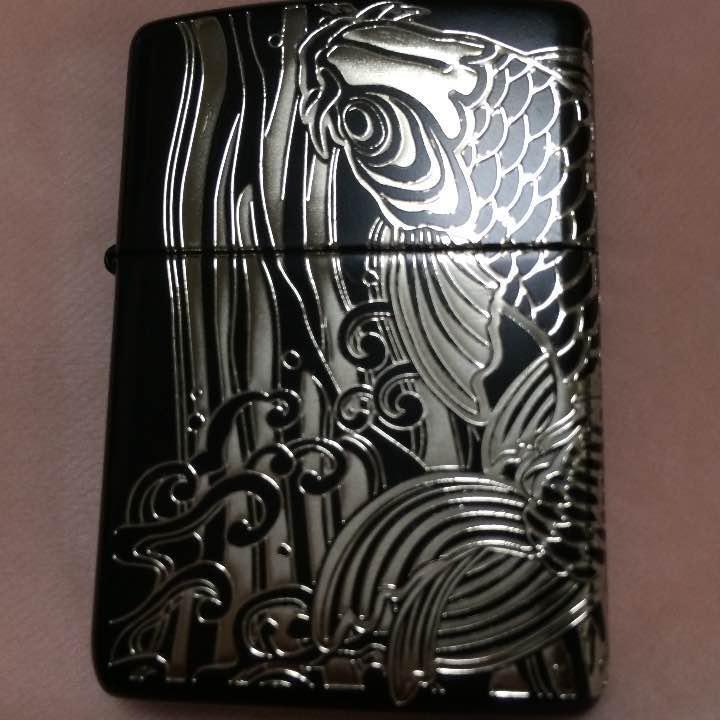As is For Parts zippo oil lighter Japanese carp carp