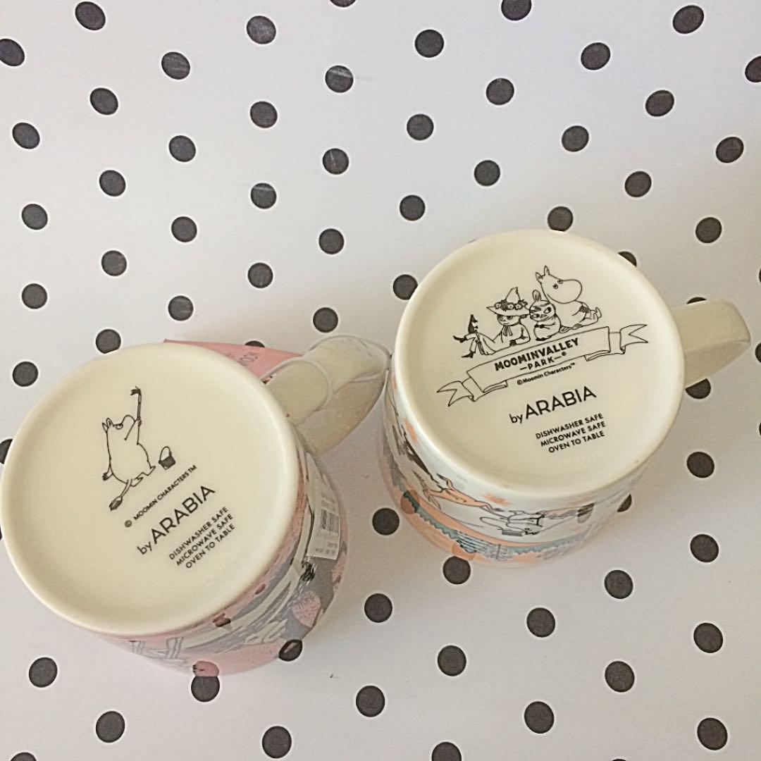 Lot 2 Moomin Mug Cup Love Valley Park Limited ARABIA Pink Orange