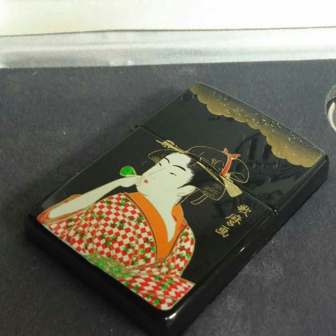 Ukiyo-e Zippo 2 clock case Ukiyo-e artist Toshusai Sharaku. Kitagawa Utamaro