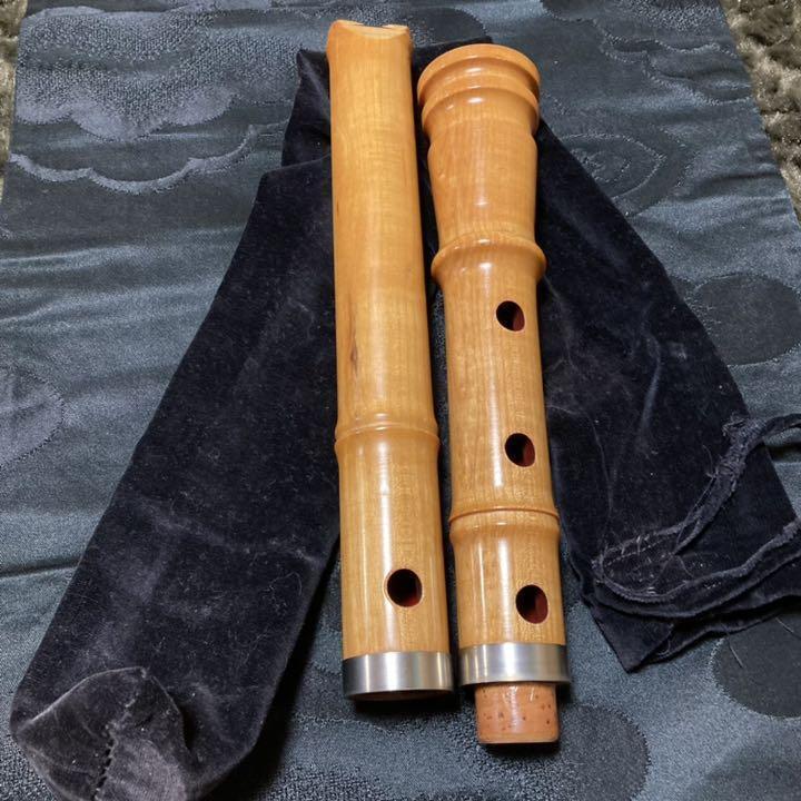 Shakuhachi Kinko-ryu 1-shaku 5-sun pipe Intermediate silver-wrapped woodwind