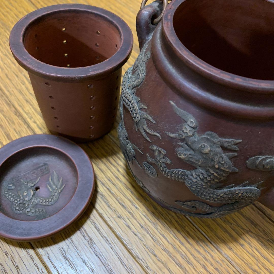Teapot Vermillion clay Water note Sculpture