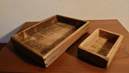 wooden tobacco tray accessory case old wood small box
