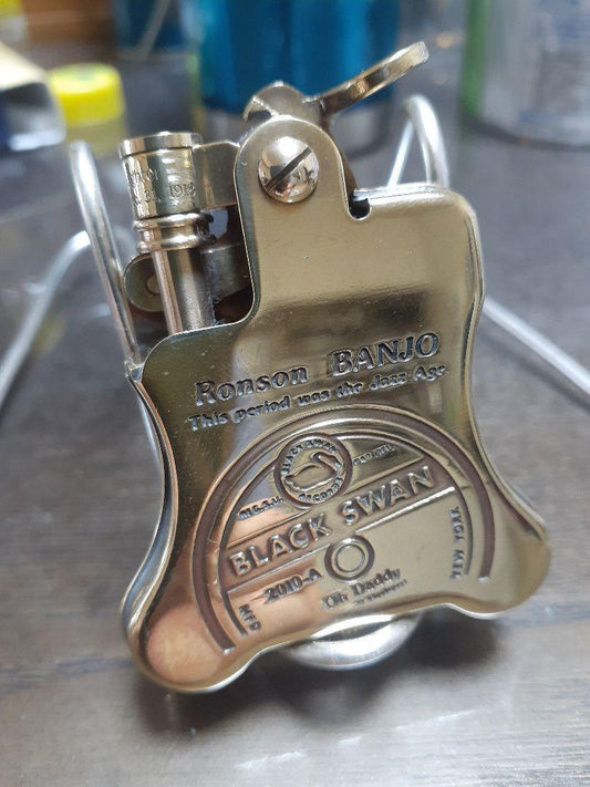 As is for Parts Ronson oil lighter Ronson Banjo Blackswan brass