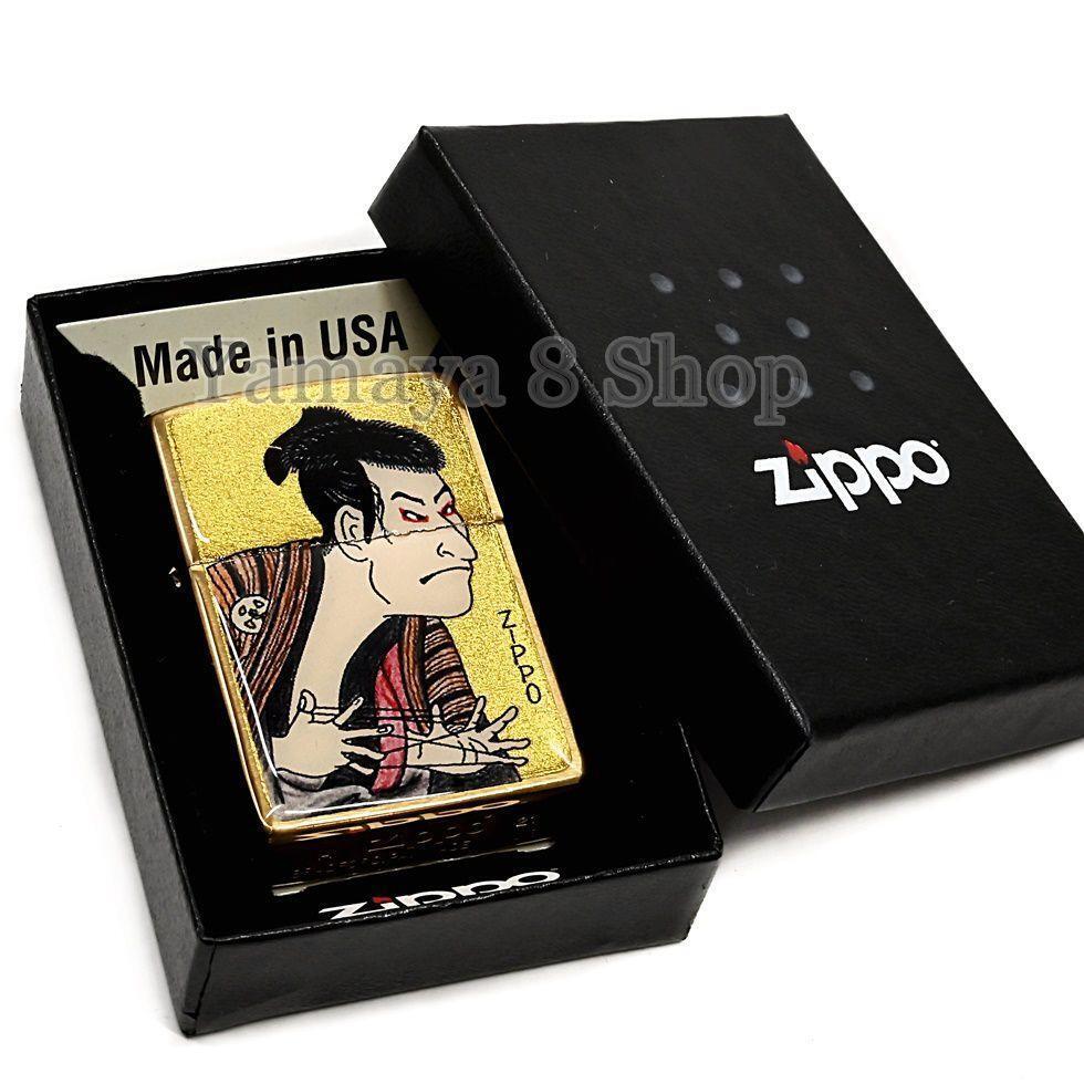 ZIPPO Lighter Real Gold Foil Ukiyo-e Twill Actor Gold Tank