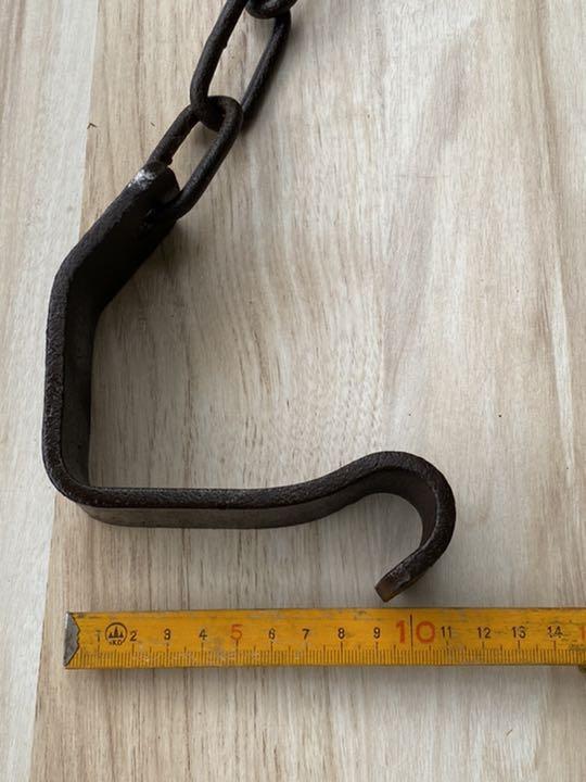 Old folk implement Hook Kusari Iron Showa Japanese Antiques