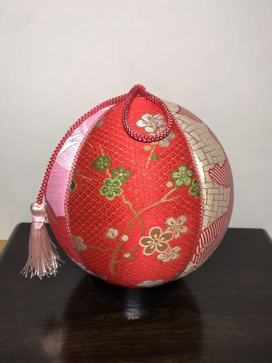 Temari  Interior decoration  gift Pink crane x Kotobuki Akaume