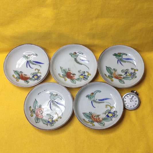 Jingdezhen Small Plate Hand-painted 5 Pieces Hand-painted Qing