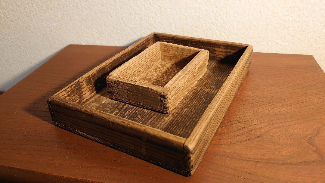 wooden tobacco tray accessory case old wood small box