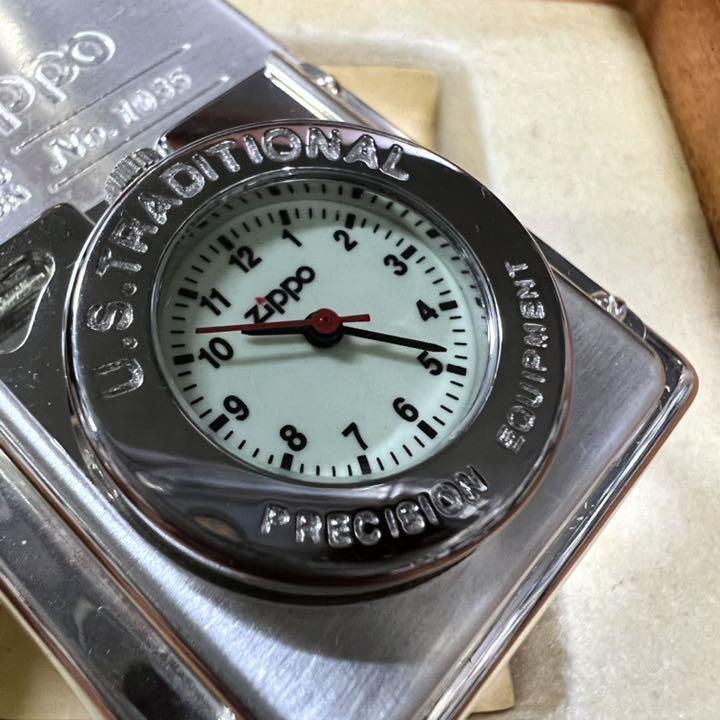 As is For Parts  Zippo time light clock oil lighter new goods unused