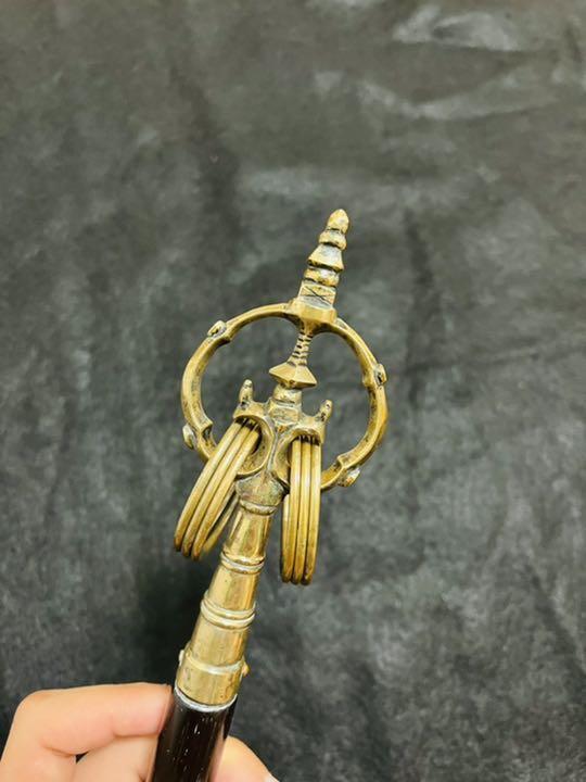 Shakujo esoteric Buddhism antiques temple black brown